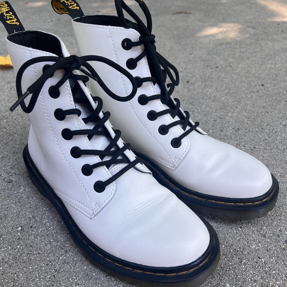 White Dr. Martens boots